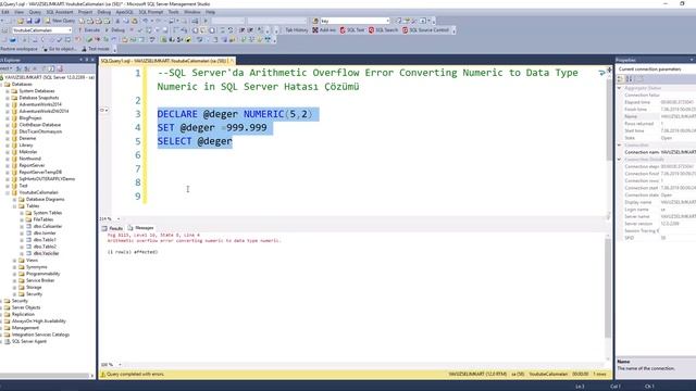 SQL Server'da Arithmetic Overflow Error Converting Numeric to Data Type Numeric Hatası Çözümü смотреть онлайн