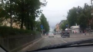 Езда по городу. На работу (утро).
