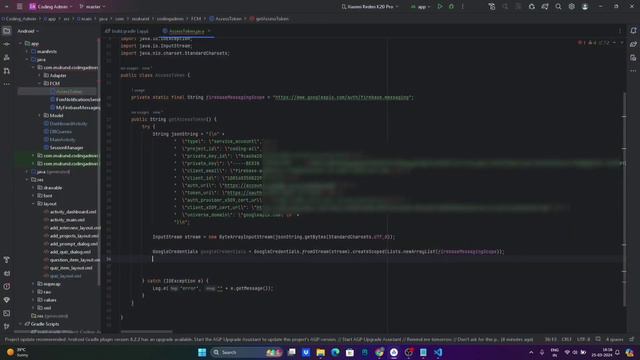 How to get Access Token in the new Firebase Cloud Messaging V1 HTTP | Android Studio Java | Part 1 смотреть онлайн