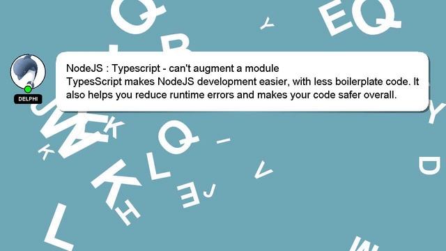 NodeJS : Typescript - can't augment a module смотреть онлайн