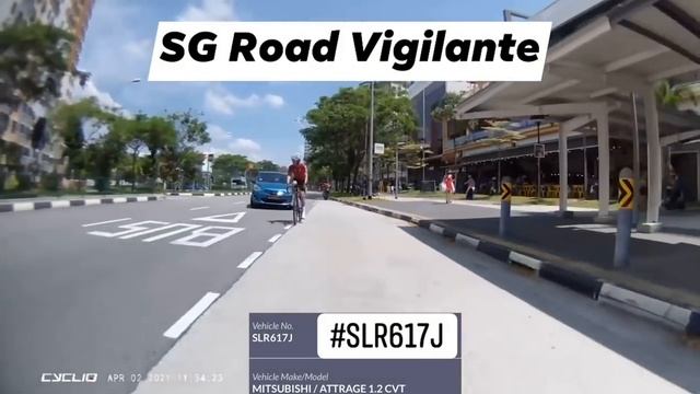 2apr2021 Canberra Street #SLR617J Mitsubishi Attrage Turning  Endanger Road Users Cyclist