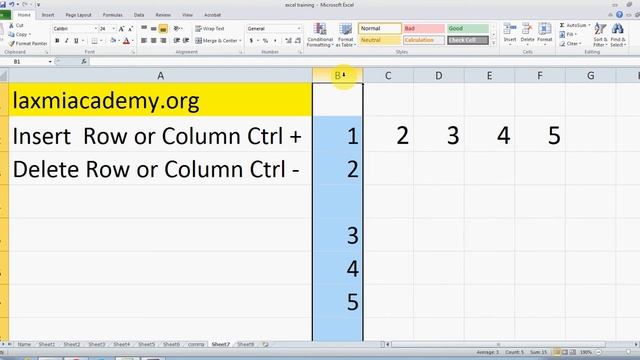 Excel: Shortcut key to insert and delete row смотреть онлайн