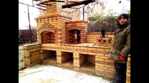 Мангал из кирпича со встроенным самоваром, обзор 2