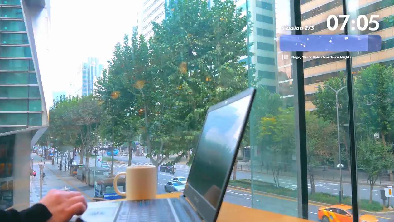 3-HOUR STUDY WITH ME 🏙️ in Seoul Cafe _ Calm Lo-Fi Music _ Pomodoro 50-10 _ 🌳 Gangnam [music ver.] смотреть онлайн