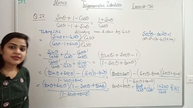 Trigonometric Identities | RS Aggarwal Class 10 Ex 13A Q 27/28 Page no 618 Solutions 2020 Solution смотреть онлайн
