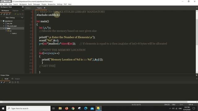 MEMORY ALLOCATION - malloc() смотреть онлайн