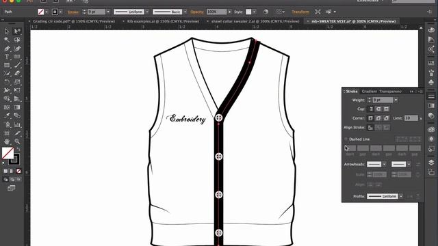 How to Draw Rib Trim on a Flat Sketch in Illustrator: Part 2 смотреть онлайн