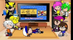 KM1: Cartoons React To SMG4 Mario Plays FNF