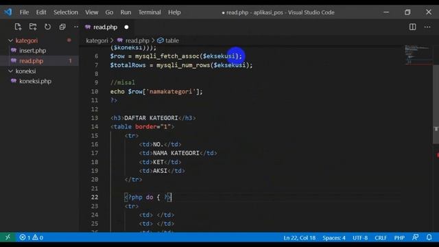cara membuat CRUD di php mysqli kasus data kategori aplikasi kasir #2 смотреть онлайн