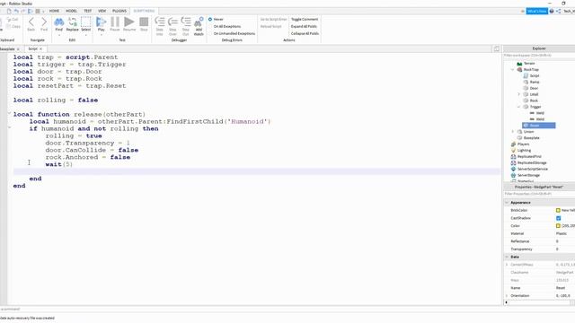 How to Make a Rolling Boulder Trap - Roblox Studio Tutorial смотреть онлайн
