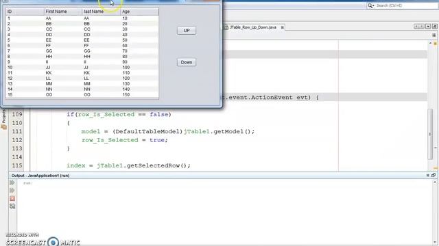 JAVA - How To Move JTable Selected Row UP and DOWN In Java NetBeans [ with source code ] смотреть онлайн