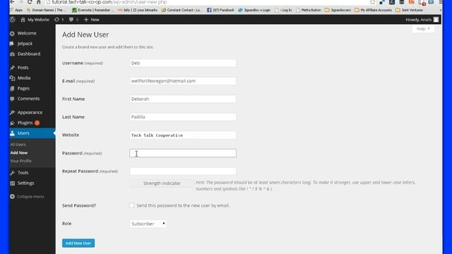 WordPress Add User Tutorial смотреть онлайн