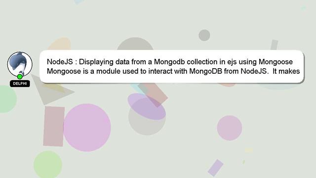 NodeJS : Displaying data from a Mongodb collection in ejs using Mongoose смотреть онлайн