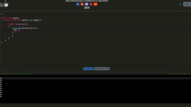 Java break statement (Java Course) смотреть онлайн