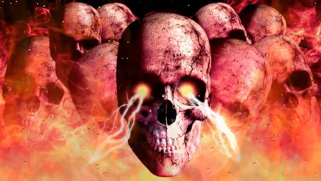 Фон - Череп огонь разряды | Футаж №407 смотреть онлайн
