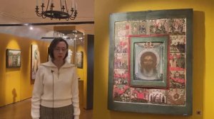 Икона «Спас Нерукотворный,со сказанием об образе» конца XVII-начала XVIII в.Музей им. Андрея Рублева