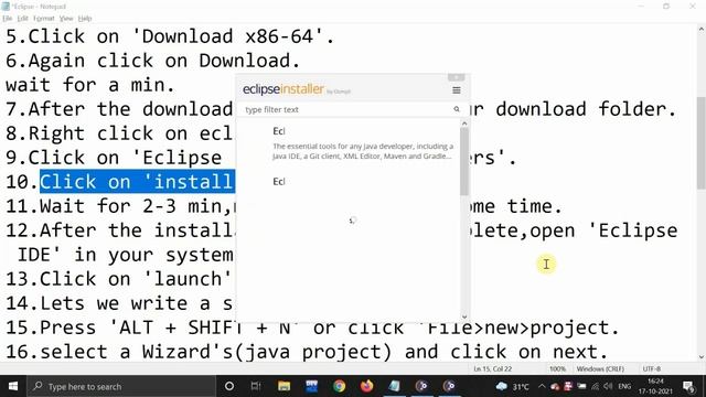 How to download and install eclipse for java and write our first program смотреть онлайн