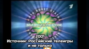 Эволюция рекламных заставок программы «О, счастливчик!/Кто хочет стать миллионером?» (1999-н.в.)