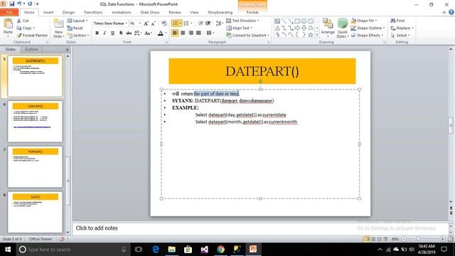 DateTime functions like GETDATE, DATEADD, CONVERT,FORMAT,CAST in SQL Server смотреть онлайн