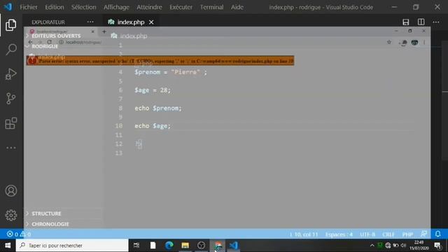 Les variables en php | Rodrigue Tech смотреть онлайн