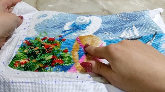 Анжелика от Риолис на чистой канве. Вышивка бисером. Отчёт #1 смотреть онлайн