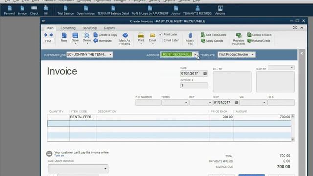 QUICKBOOKS FOR LANDLORDS - Past due rent смотреть онлайн