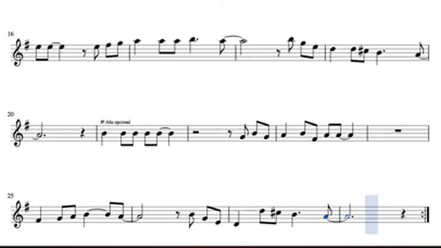 Guantanmera Sheet Music for Alto Sax Baritone Sax Horn E Flat смотреть онлайн