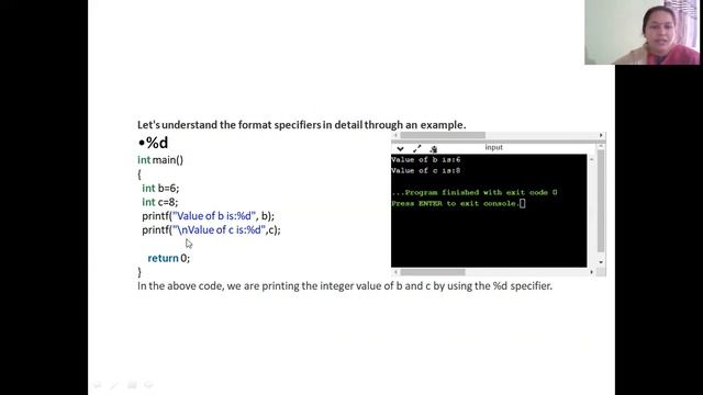 PROGRAMMING IN C | Format specifiers смотреть онлайн