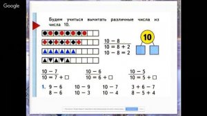 Математика 1 класс 28 неделя. Вычитание вида 8 -..., 9 -…, 10 - …