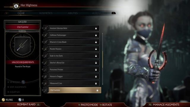 Mortal Kombat 11 All Kitana Skins, Gear, And Kosmetics