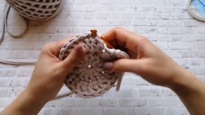 Круглый ковёр / Ковёр круг из трикотажной пряжи / Ковёр крючком