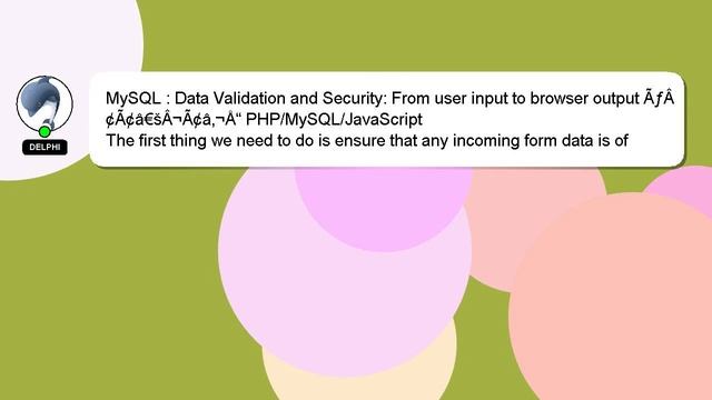 MySQL : Data Validation and Security: From user input to browser output ÃƒÂ¢Ã¢â€šÂ¬Ã¢â‚¬Å“ PHP/MySQ смотреть онлайн