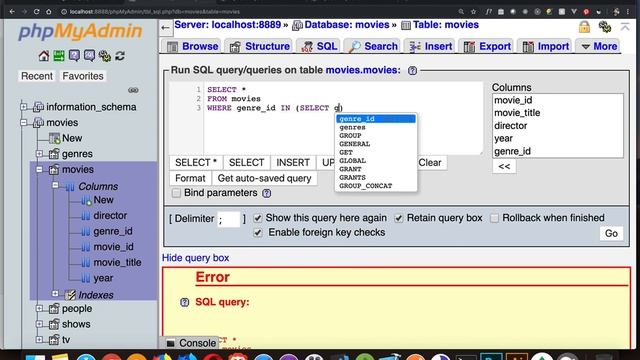Learning MySQL - Filtering with IN vs equals смотреть онлайн