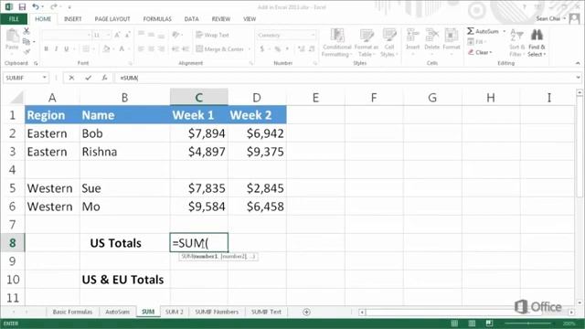 12 Excel 2013 Lesson №12 The SUM function смотреть онлайн