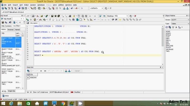LEAST AND GREATEST Functions in Oracle Database смотреть онлайн