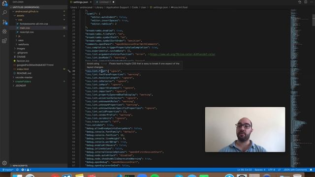 VS Code Setting: css.lint.float смотреть онлайн