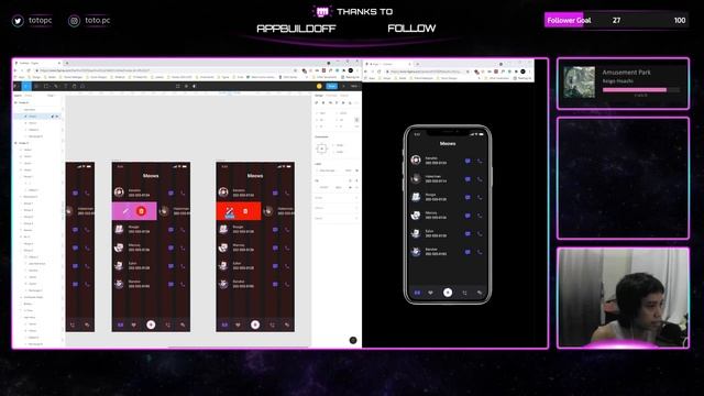 [Basic Figma Animation] Deleting contacts or list using drag / swipe to right to reveal more option смотреть онлайн