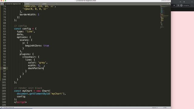 Change Line Width and Dash Pattern of Line in Crosshair Plugin in Chart.js | Part 3 смотреть онлайн