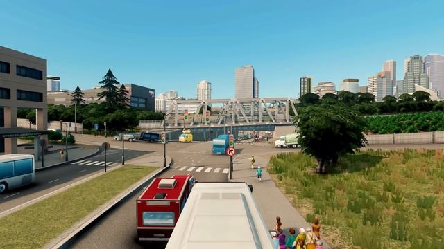 Realistic First Person Bus Ride City Tour through the whole city (60k+ pop.) | Cities: Skylines смотреть онлайн