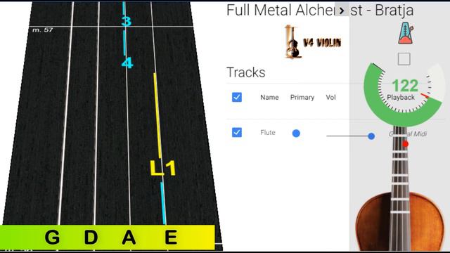 Fullmetal Alchemist - Bratja Brotherhood (TV Series) Violin Tabs L V4 Violin