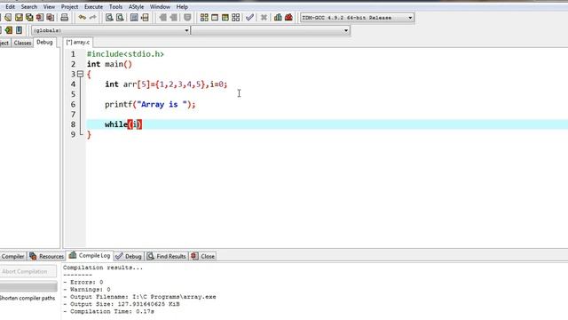 Print Array Using While Loop C Programs For Beginners смотреть онлайн