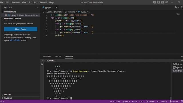 part - 2 || 100 pattern program practice in python || 7 lakh package after completing this pattern смотреть онлайн