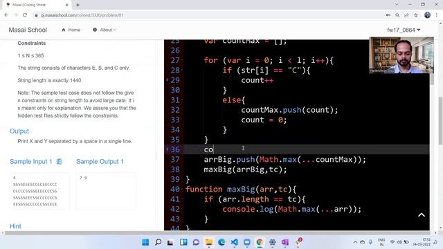 Coding streak DSA question at Masai School смотреть онлайн