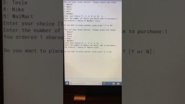 Stock Order Java program смотреть онлайн