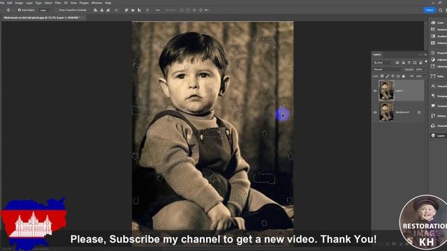 Restoration Colorize and Remove WaterMark on Old Photo in PS CC 2023 V24 | Restorationimagekh смотреть онлайн