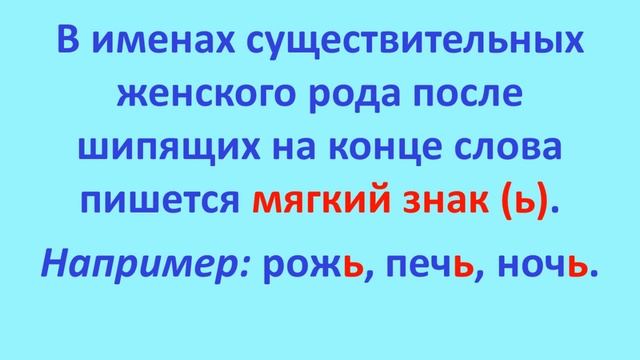 Правописание имён существительных с шипящими на конце 2 класс смотреть онлайн