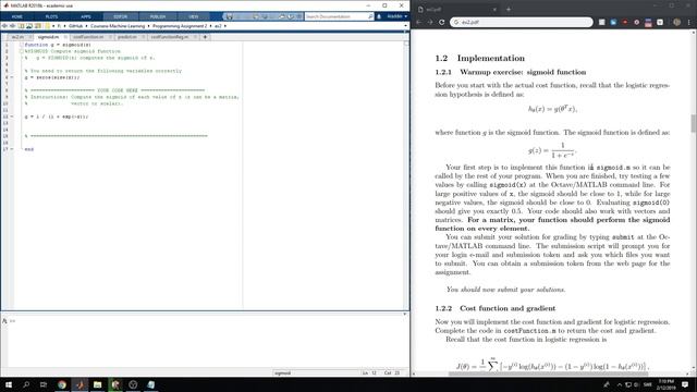 sigmoid.m - Programming Assignment 2 Machine Learning смотреть онлайн