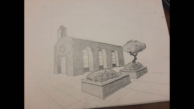 DRAWING - Building's sketch using 2 points Perspective and Shadow @ Udemy смотреть онлайн