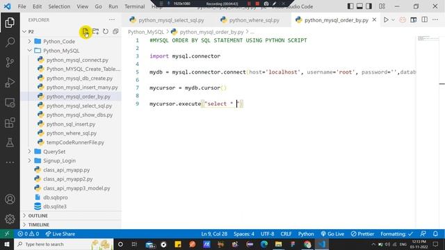 Python MySQL Order By #8 #lingarajtechhub смотреть онлайн