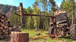 Про самодельный дровокол на пружине